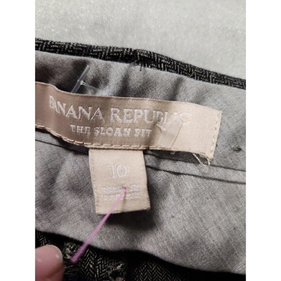 BANANA REPUBLIC Sloan Fit Crop Stretch Tri Blend Pants Gray Boot Cut 10 Short - Picture 4 of 6